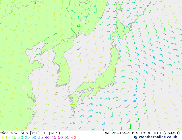  950 hPa EC (AIFS)  25.09.2024 18 UTC