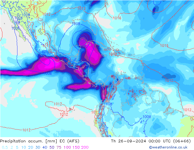 Precipitation accum. EC (AIFS) Th 26.09.2024 00 UTC