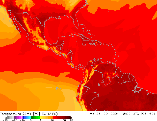 Temperature (2m) EC (AIFS) We 25.09.2024 18 UTC