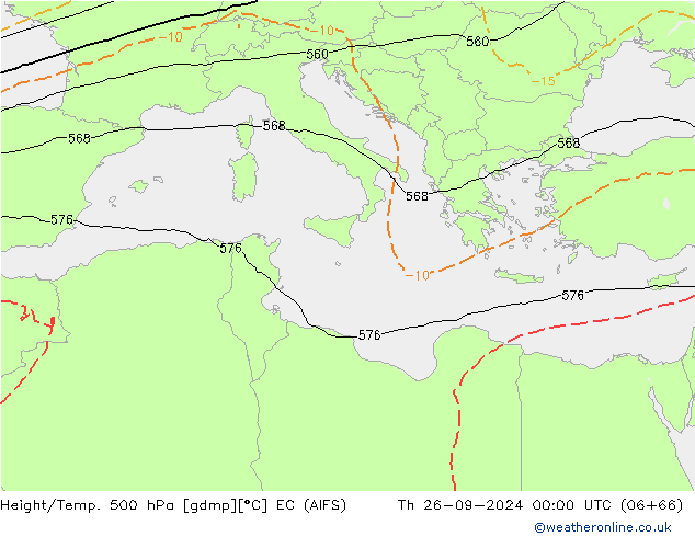 Height/Temp. 500 hPa EC (AIFS) Th 26.09.2024 00 UTC