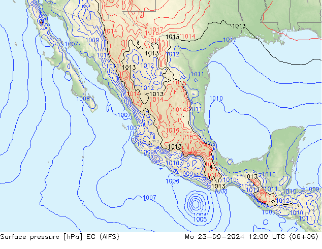 Atmosférický tlak EC (AIFS) Po 23.09.2024 12 UTC