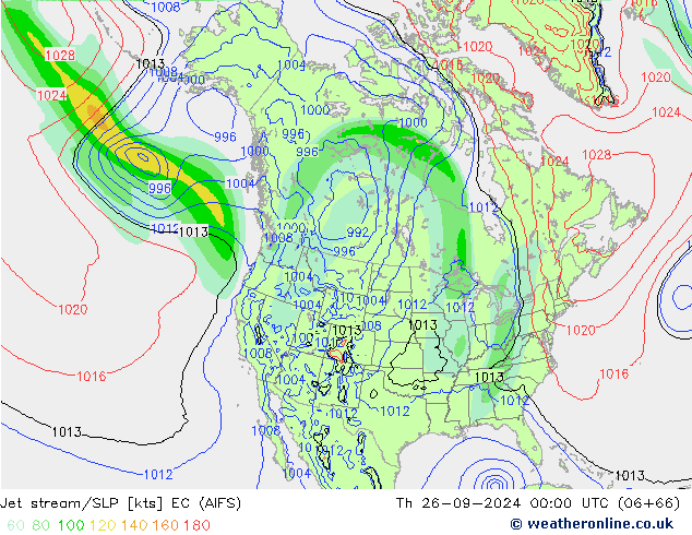 Jet stream/SLP EC (AIFS) Th 26.09.2024 00 UTC