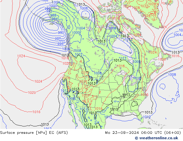 pressão do solo EC (AIFS) Seg 23.09.2024 06 UTC