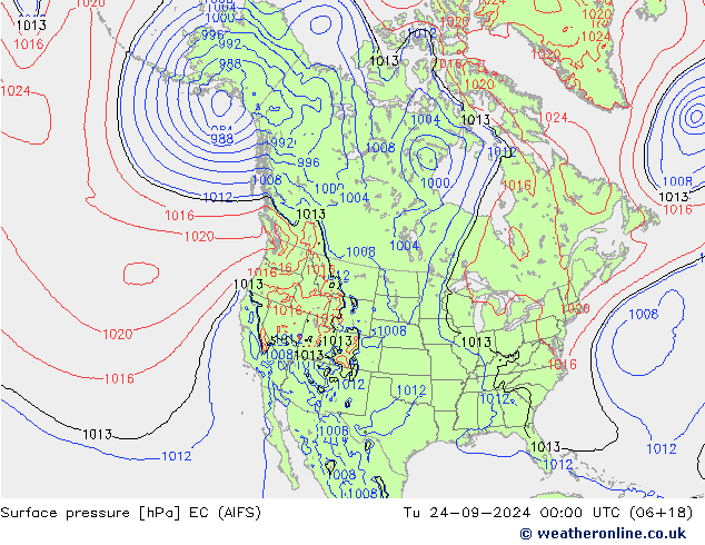 Pressione al suolo EC (AIFS) mar 24.09.2024 00 UTC