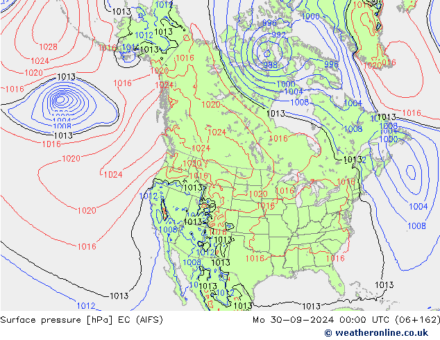 Atmosférický tlak EC (AIFS) Po 30.09.2024 00 UTC