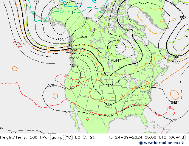 Height/Temp. 500 hPa EC (AIFS) mar 24.09.2024 00 UTC