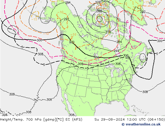 Height/Temp. 700 hPa EC (AIFS) Dom 29.09.2024 12 UTC