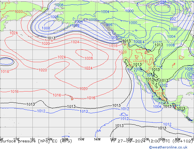 Luchtdruk (Grond) EC (AIFS) vr 27.09.2024 12 UTC