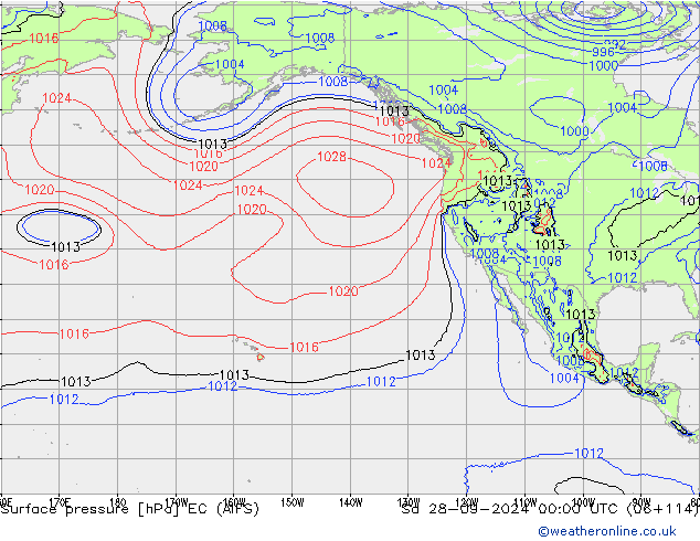 pression de l'air EC (AIFS) sam 28.09.2024 00 UTC