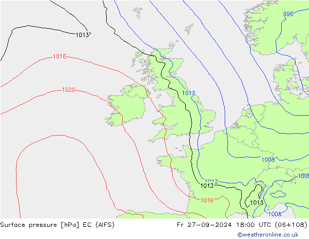 pression de l'air EC (AIFS) ven 27.09.2024 18 UTC