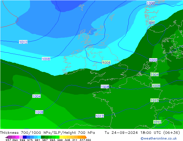 Thck 700-1000 hPa EC (AIFS) Ter 24.09.2024 18 UTC