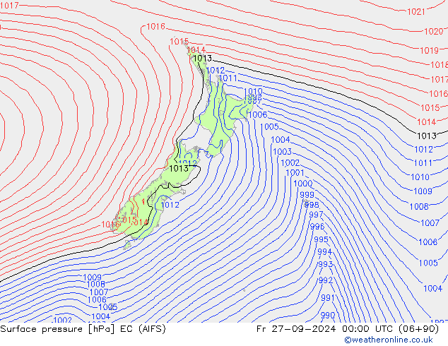 pression de l'air EC (AIFS) ven 27.09.2024 00 UTC