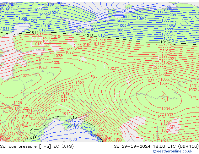 pressão do solo EC (AIFS) Dom 29.09.2024 18 UTC