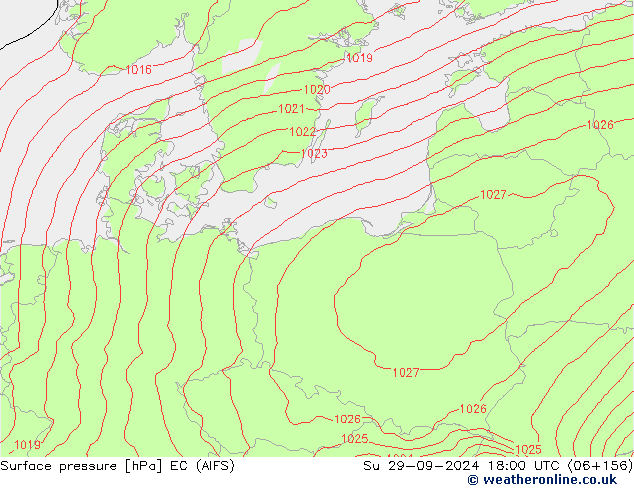 Surface pressure EC (AIFS) Su 29.09.2024 18 UTC