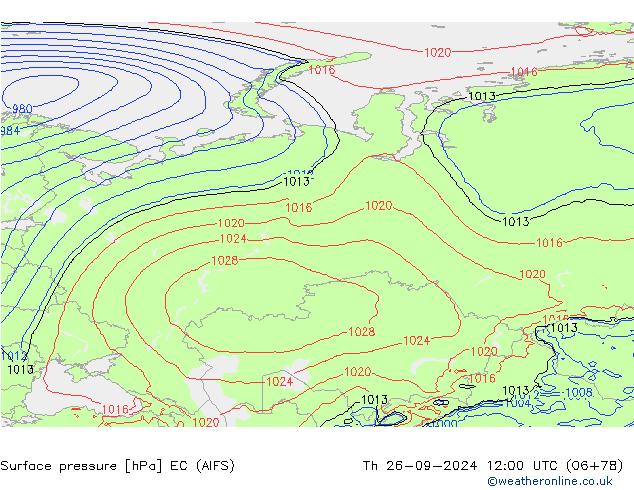 Surface pressure EC (AIFS) Th 26.09.2024 12 UTC