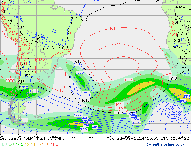 Polarjet/Bodendruck EC (AIFS) Sa 28.09.2024 06 UTC