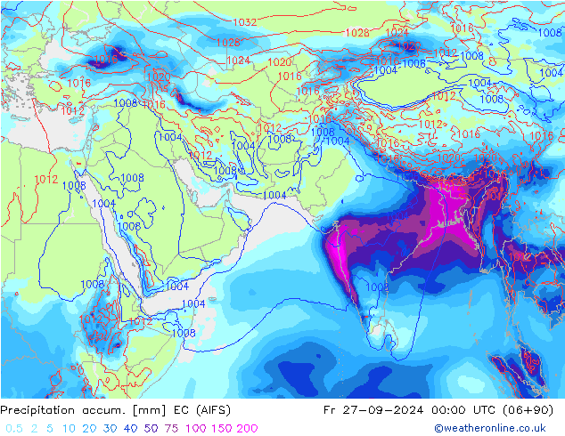 Precipitación acum. EC (AIFS) vie 27.09.2024 00 UTC