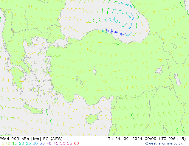 Vento 900 hPa EC (AIFS) Ter 24.09.2024 00 UTC