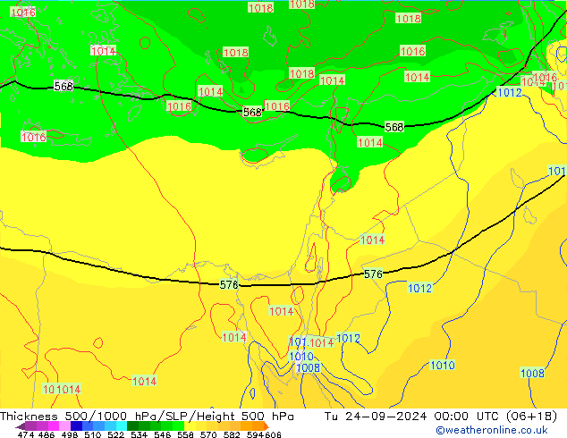 500-1000 hPa Kalınlığı EC (AIFS) Sa 24.09.2024 00 UTC