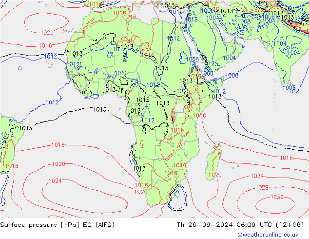 Luchtdruk (Grond) EC (AIFS) do 26.09.2024 06 UTC