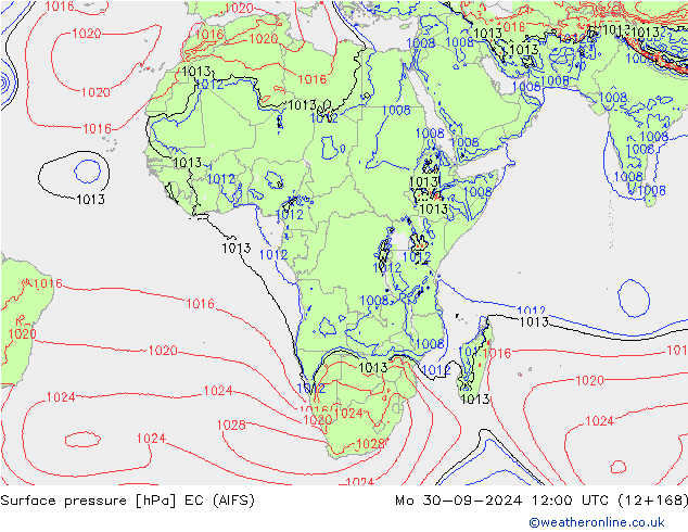 Presión superficial EC (AIFS) lun 30.09.2024 12 UTC