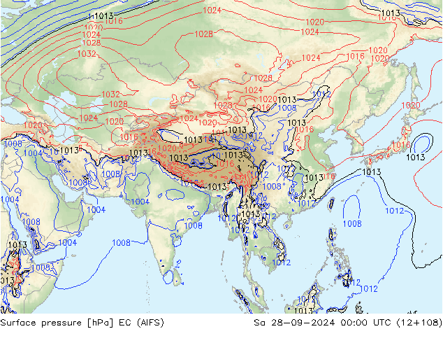 pression de l'air EC (AIFS) sam 28.09.2024 00 UTC