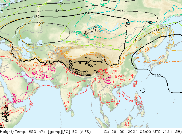 Height/Temp. 850 hPa EC (AIFS) dom 29.09.2024 06 UTC