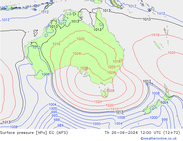 Surface pressure EC (AIFS) Th 26.09.2024 12 UTC