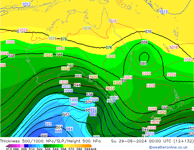 Thck 500-1000hPa EC (AIFS) Su 29.09.2024 00 UTC