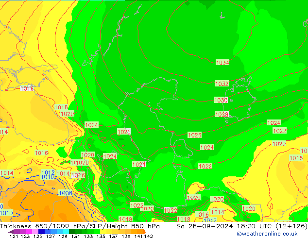 Thck 850-1000 hPa EC (AIFS) Sa 28.09.2024 18 UTC