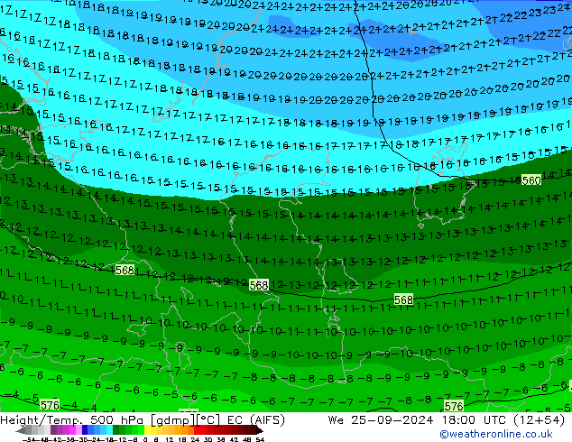 Height/Temp. 500 hPa EC (AIFS) Mi 25.09.2024 18 UTC