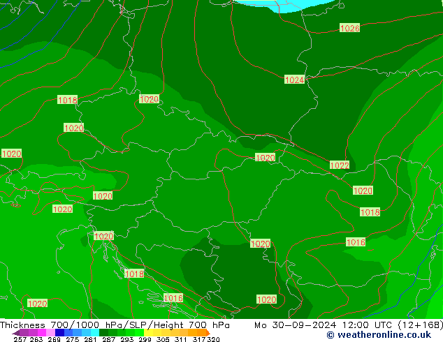 Thck 700-1000 hPa EC (AIFS) Mo 30.09.2024 12 UTC