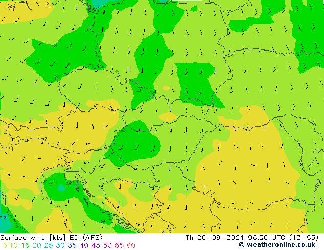 Rüzgar 10 m EC (AIFS) Per 26.09.2024 06 UTC