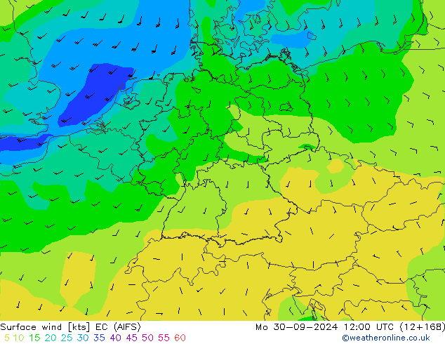 Bodenwind EC (AIFS) Mo 30.09.2024 12 UTC