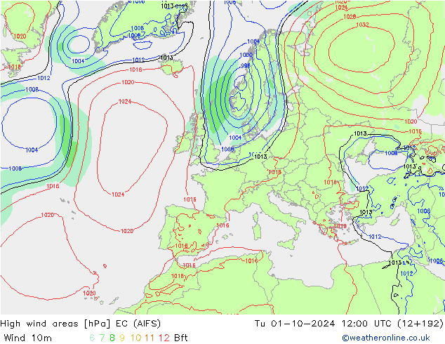 Sturmfelder EC (AIFS) Di 01.10.2024 12 UTC