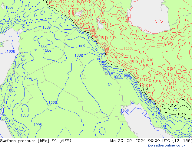 pression de l'air EC (AIFS) lun 30.09.2024 00 UTC