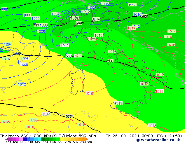 Thck 500-1000hPa EC (AIFS) Qui 26.09.2024 00 UTC