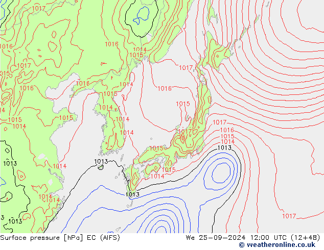 pression de l'air EC (AIFS) mer 25.09.2024 12 UTC