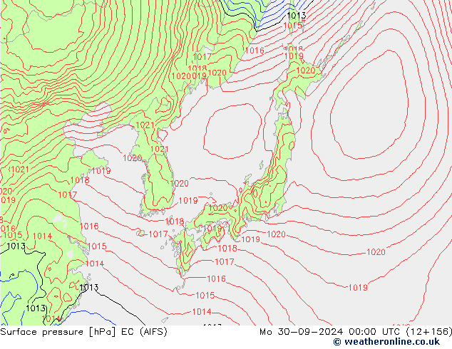 pression de l'air EC (AIFS) lun 30.09.2024 00 UTC