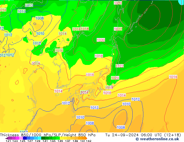 Thck 850-1000 hPa EC (AIFS) mar 24.09.2024 06 UTC