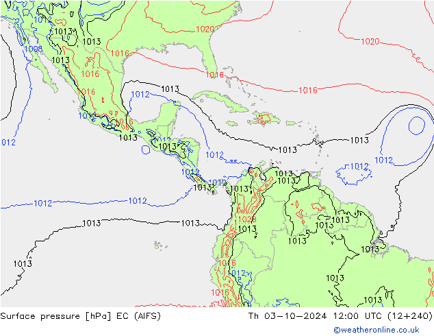 Surface pressure EC (AIFS) Th 03.10.2024 12 UTC