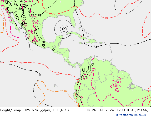 Yükseklik/Sıc. 925 hPa EC (AIFS) Per 26.09.2024 06 UTC