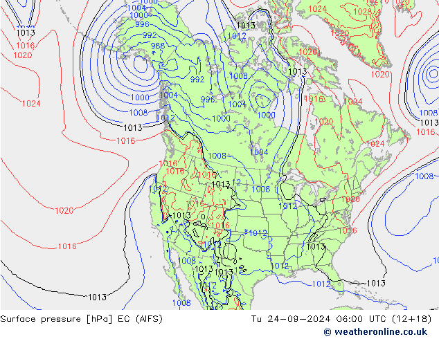 Surface pressure EC (AIFS) Tu 24.09.2024 06 UTC