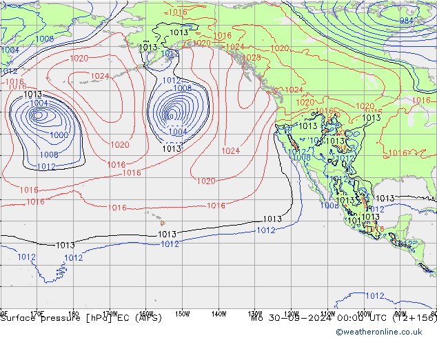 Surface pressure EC (AIFS) Mo 30.09.2024 00 UTC