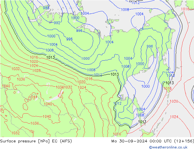 Surface pressure EC (AIFS) Mo 30.09.2024 00 UTC