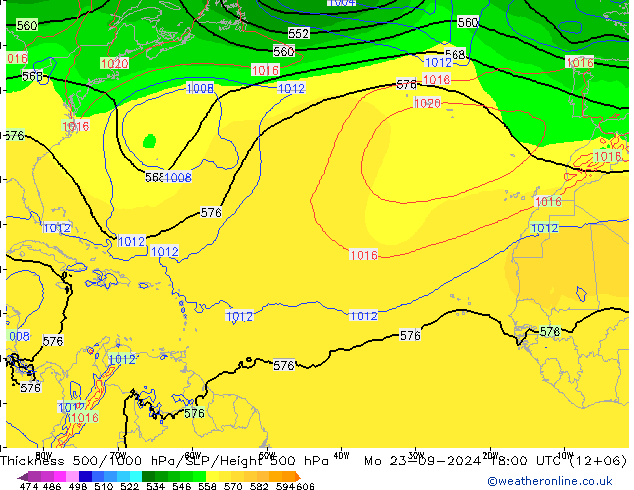 500-1000 hPa Kalınlığı EC (AIFS) Pzt 23.09.2024 18 UTC