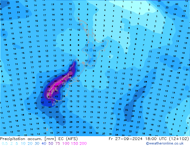 Nied. akkumuliert EC (AIFS) Fr 27.09.2024 18 UTC