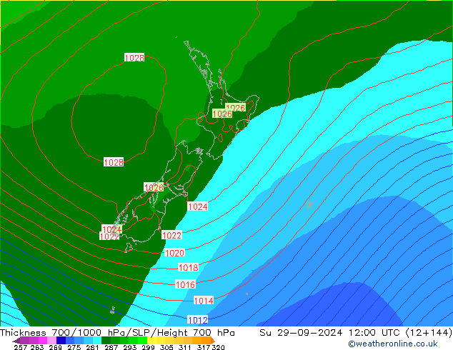 Thck 700-1000 hPa EC (AIFS) Dom 29.09.2024 12 UTC