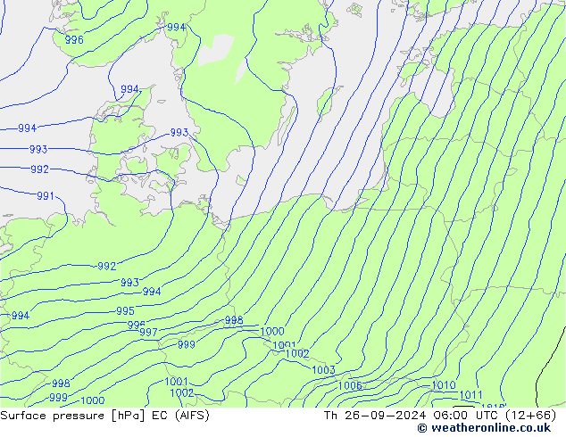 Surface pressure EC (AIFS) Th 26.09.2024 06 UTC