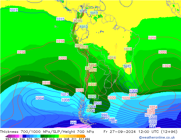 Thck 700-1000 hPa EC (AIFS) Fr 27.09.2024 12 UTC